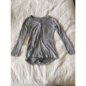 soft, grey sleep romper